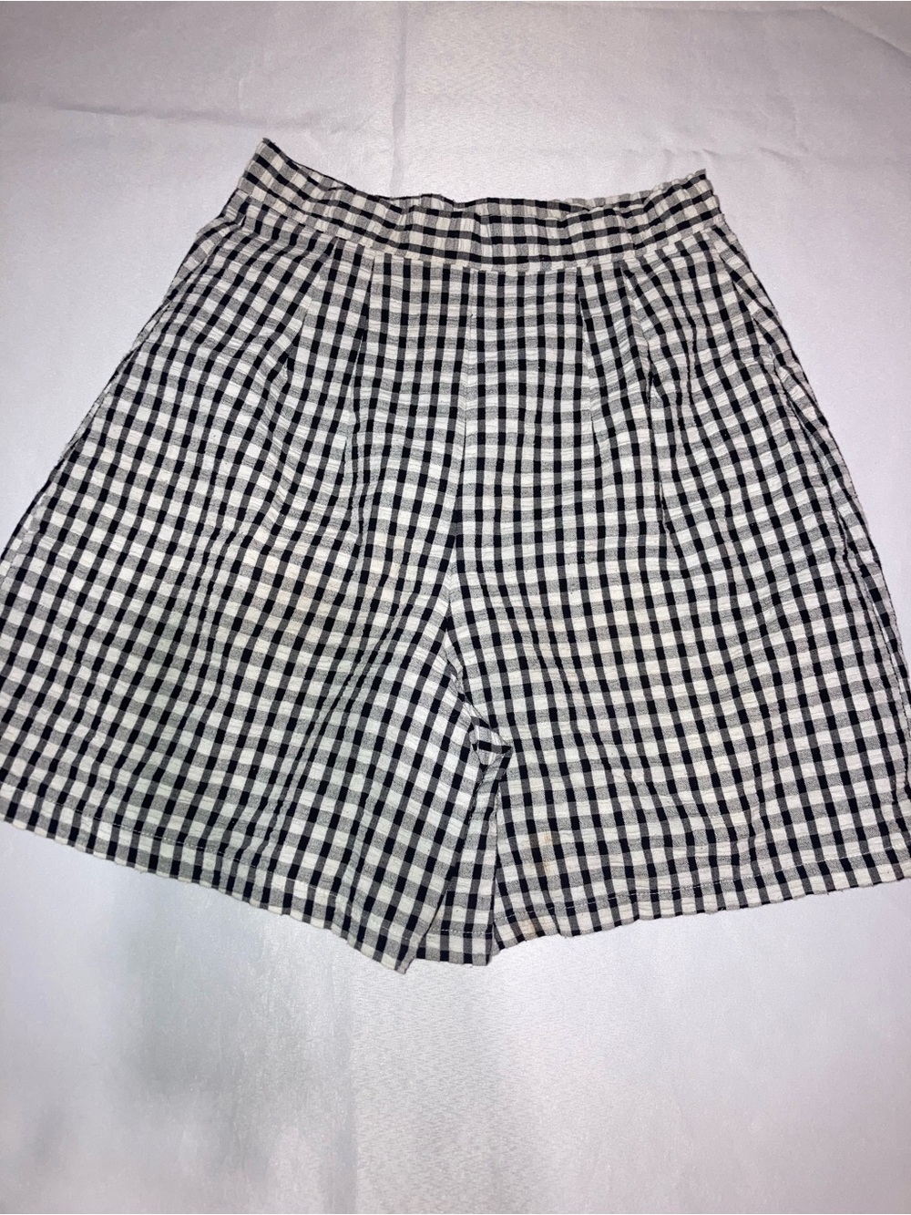 Vintage Kelly's Kids Black and White Gingham Pleated A-Line Mini Skirt - Picture 3 of 5